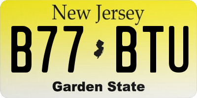 NJ license plate B77BTU
