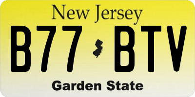 NJ license plate B77BTV