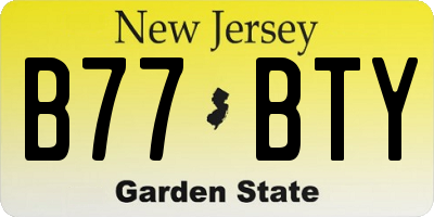 NJ license plate B77BTY