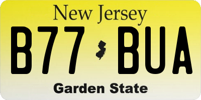 NJ license plate B77BUA