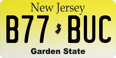 NJ license plate B77BUC