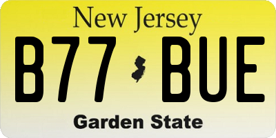 NJ license plate B77BUE