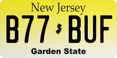 NJ license plate B77BUF