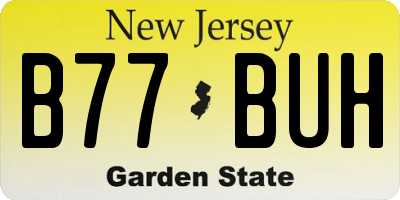 NJ license plate B77BUH