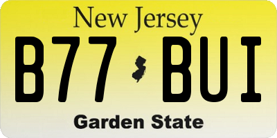 NJ license plate B77BUI