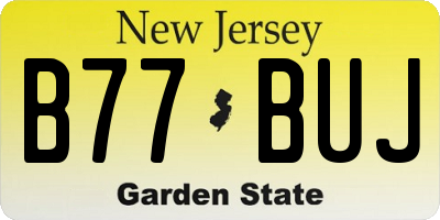 NJ license plate B77BUJ