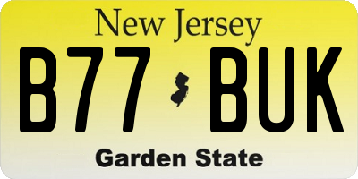 NJ license plate B77BUK