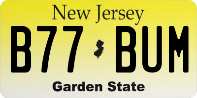 NJ license plate B77BUM