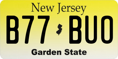 NJ license plate B77BUO