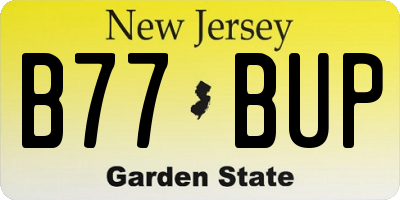 NJ license plate B77BUP