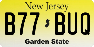 NJ license plate B77BUQ