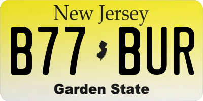 NJ license plate B77BUR