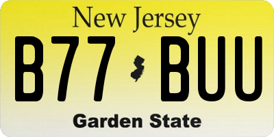 NJ license plate B77BUU