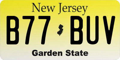 NJ license plate B77BUV