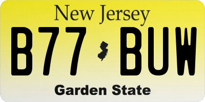 NJ license plate B77BUW