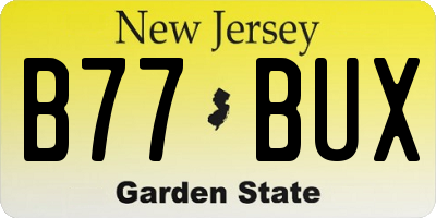 NJ license plate B77BUX