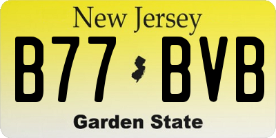 NJ license plate B77BVB