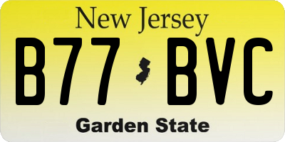 NJ license plate B77BVC