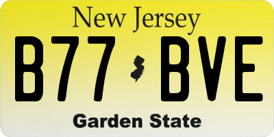 NJ license plate B77BVE