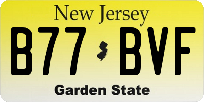 NJ license plate B77BVF