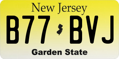 NJ license plate B77BVJ