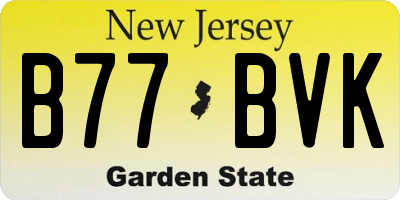 NJ license plate B77BVK