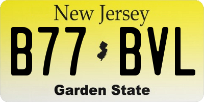 NJ license plate B77BVL