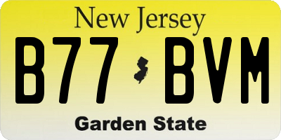 NJ license plate B77BVM
