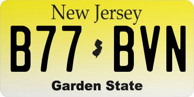 NJ license plate B77BVN