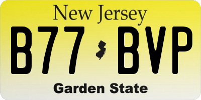 NJ license plate B77BVP