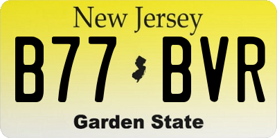 NJ license plate B77BVR