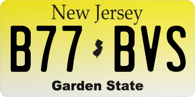 NJ license plate B77BVS