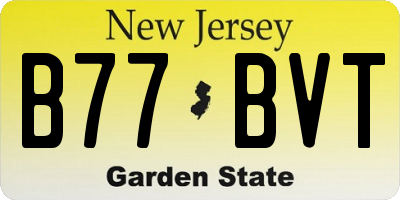 NJ license plate B77BVT