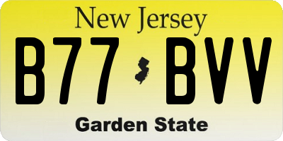 NJ license plate B77BVV
