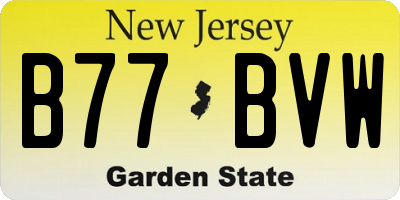 NJ license plate B77BVW