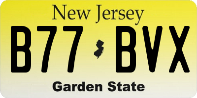 NJ license plate B77BVX
