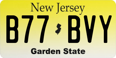 NJ license plate B77BVY