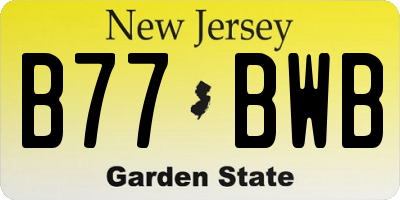 NJ license plate B77BWB