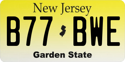 NJ license plate B77BWE