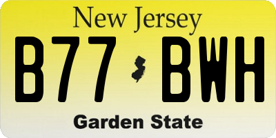 NJ license plate B77BWH