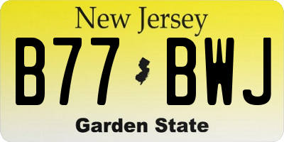 NJ license plate B77BWJ