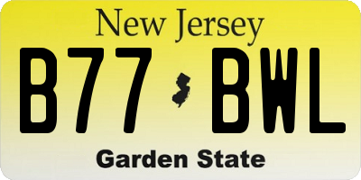 NJ license plate B77BWL