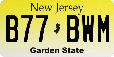 NJ license plate B77BWM