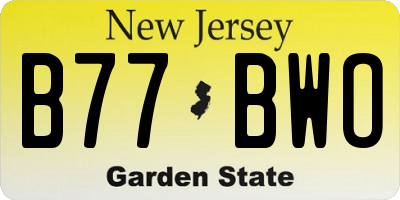NJ license plate B77BWO
