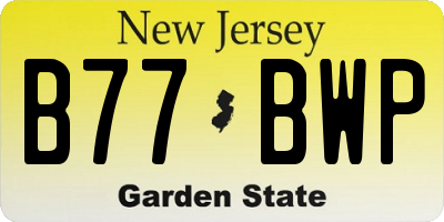 NJ license plate B77BWP