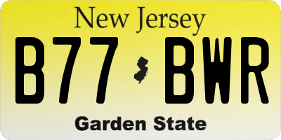 NJ license plate B77BWR
