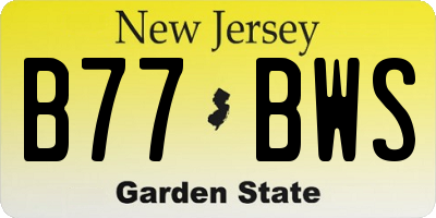 NJ license plate B77BWS