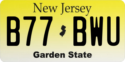 NJ license plate B77BWU
