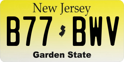 NJ license plate B77BWV
