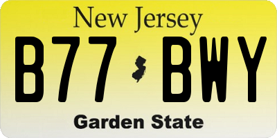 NJ license plate B77BWY